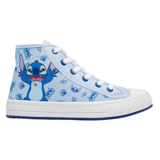 Tênis Infantil Stitch Original Cano Alto Menina Confortável Escola Passeio Casual Lona Resistente Solado Emborrachado