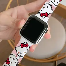Hello Kitty Cartoon Impresso Botão LED Relógio Elétrico Adolescente Digital Personalidade Ponto Eletrônico Quadrado