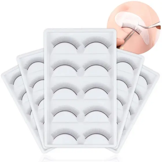 5 Pares De Práticas De Cílios Individuais Treinamento Natural Acessórios De Extensão