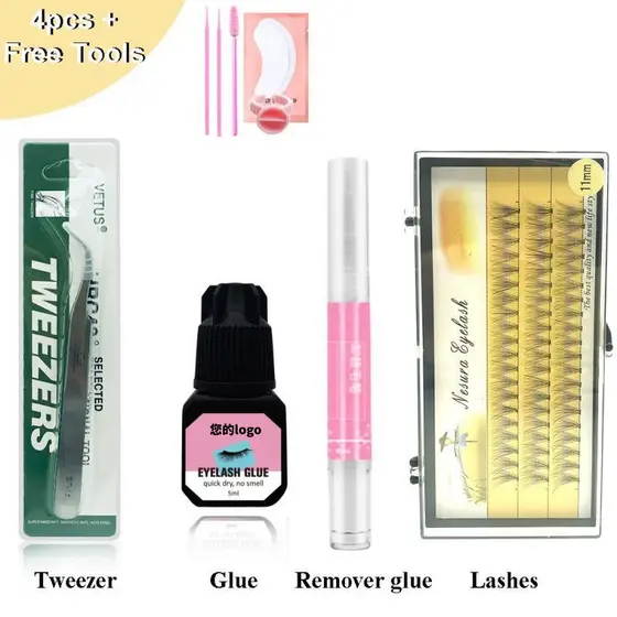 Extensões De Cílios Conjunto Aberto De Ferramentas De Inoculação Completo Falsos Simulação natural Feminina super Macia Fazer Cabelos