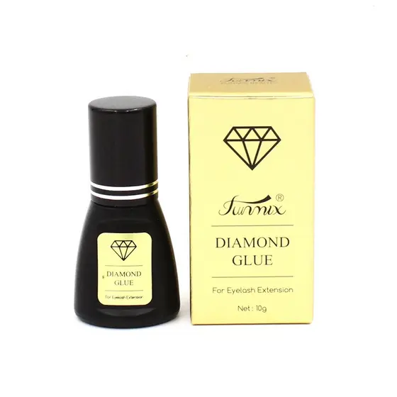 FUNMIX Nova Cola de Diamante Seco de 1 Segundo Nano Cola de Extensão de Cílios para Manter 60 Dias de Baixo Odor