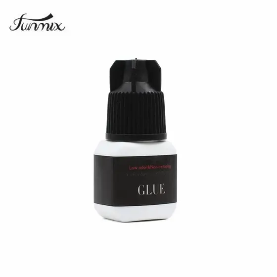 Funmix 5 ml Individual Cola Cílios Cílios Preto Cola Adesiva Odor Livre Sem Estimulação Uso Seco Lento Para Iniciantes