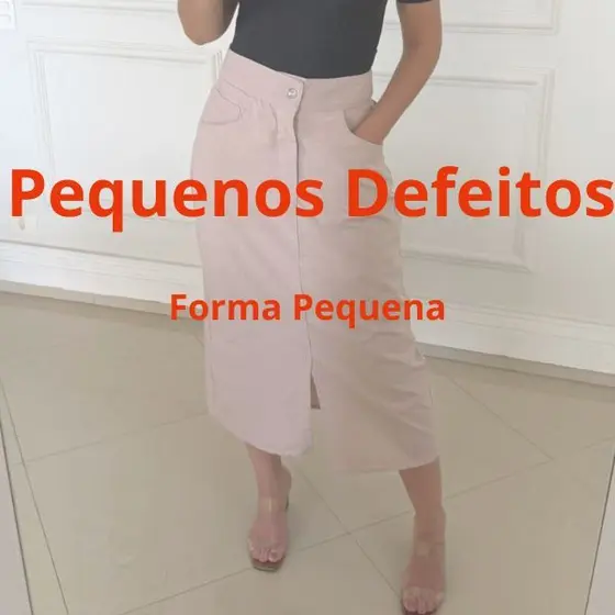 Saias Midi Linho sem Lycra Com Pequenos Defeitos