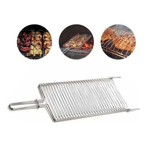 Grelha de Peixe 70x20 cm Grande Premium Abaulada Assar peixe com perfeição para churrasco
