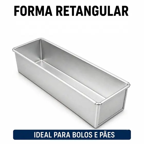 Forma Bolo Fatia e Pão Caseiro 30x10cm Assadeira Retangular