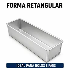 Forma Bolo Fatia e Pão Caseiro 30x10cm Assadeira Retangular