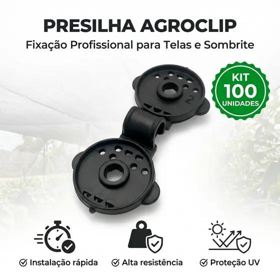 100 Presilha Agroclip Tela Sombreamento Sombrite Construcao