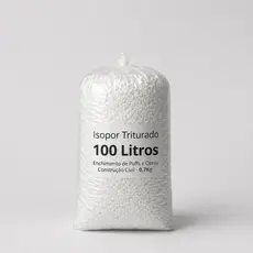 Saco Flocos de Isopor Triturado 100 Litros Para Enchimento De Puffs Almofadas Concreto Leve Obras Contrução Civil