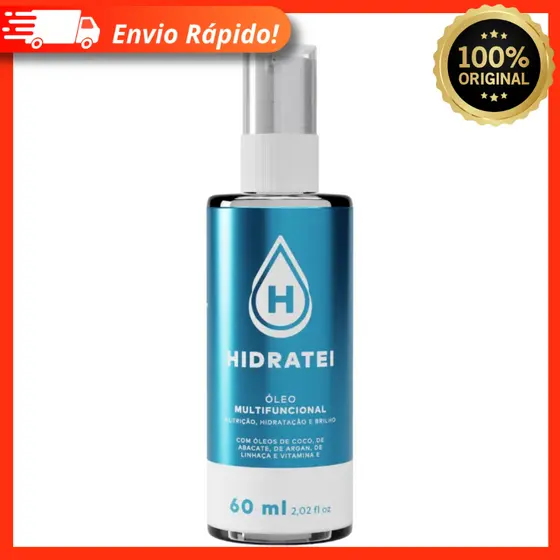 Óleo Hidratei Nutrição Capilar Termoprotetor Multifuncional 60ml - Hidratação Brilho Proteção