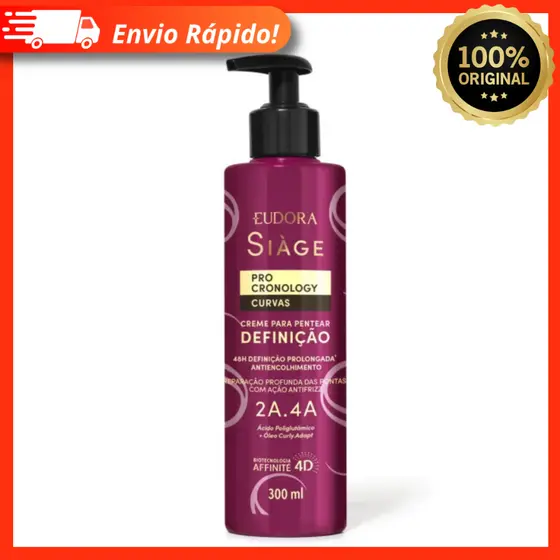 Creme De Pentear Definição Siàge Pro Cronology Curvas 300ml - Eudora 100% Original