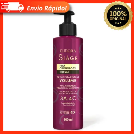 Creme De Pentear Pro Cronology Curvas Volume - Eudora Siàge 100% Original