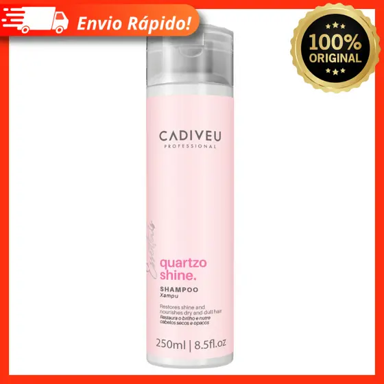 Shampoo Cadiveu Professional Quartzo Shine 250ml - Dá Brilho e Nutre os Cabelos Opacos e Secos