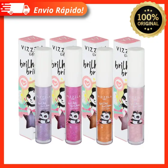 Gloss Infantil Brilha Brilha - Vizzela Lançamento Batom Brilho