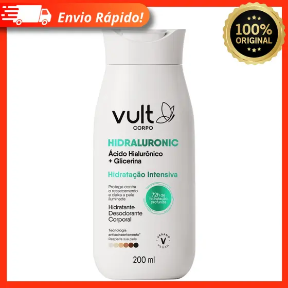 Hidratante Desodorante Corporal Hidraluronic Hidratação Intensiva 200ml - Vult