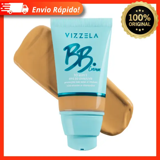 BB Cream Fps 30 Vizzela 35g - Multifuncional 10 em 1, Hidratante e Clareador