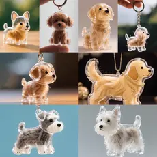 Transparente Bonito Filhote De Cachorro Gatinho Armazenamento De Cabelo Pingente Chaveiro Saco De Escola Mochila Pendura