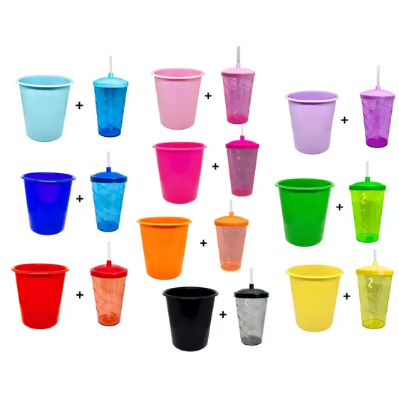 Kit Cineminha Balde 1L Pipoca + Twister Coloridos 400ML