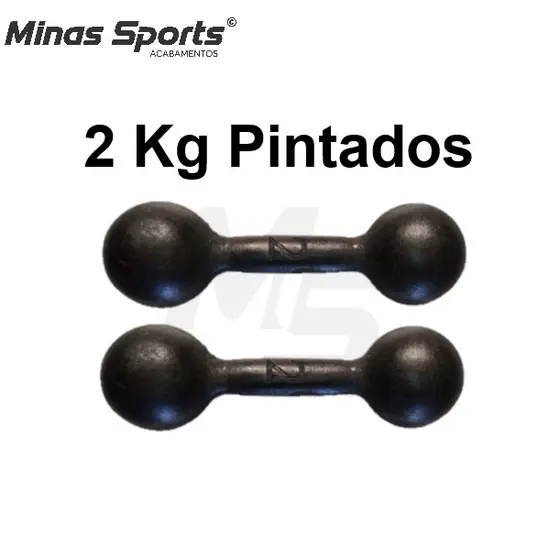 Par Pesos Halter 2 Kg Cada Pintado Exercício C/ 2 Un