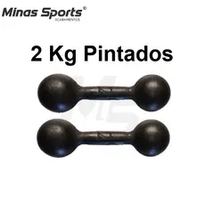 Par Pesos Halter 2 Kg Cada Pintado Exercício C/ 2 Un