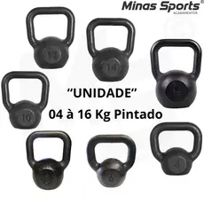 Kettlebell Pintado 4 ao 16 Kg "Unidade" Treino em casa Crossfit Musculação Peso Academia Fortalecimento Muscular C/1 Un