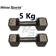 Par Halter Sextavado Pintado 5 Kg Treino Musculação Peso Academia C/ 2 Un