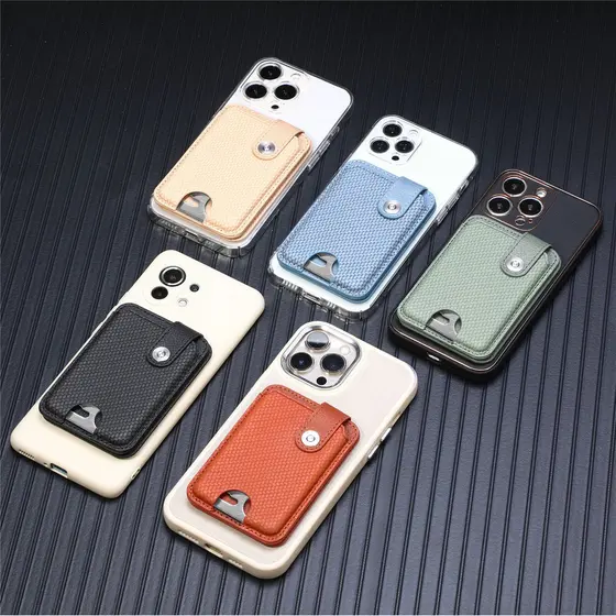 Porta-Cartões De Telefone Da Moda 2 Carteira Dobrada Para Celular Adesivo Carteiras De Montagem Mulheres E Homens