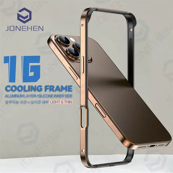 Capa De Metal De Alumínio Com Moldura De Silicone Híbrida Para iPhone 17 16 15 13 12 Pro Max 14 Plus Calor Luz Li