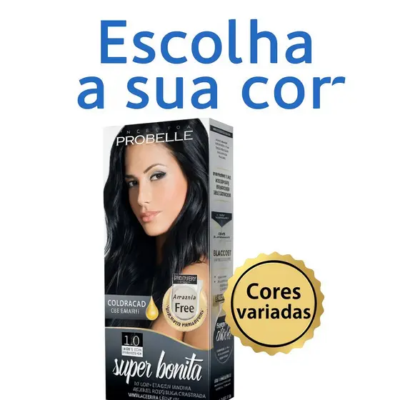 Coloração Super Bonita com Amônia Escolha sua cor Probelle