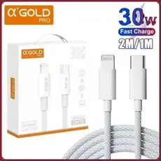 Cabo Tipo C Lightning Turbo 30W cabo PD  A’Gold Original 1 e 2 Metros carregamento rápido