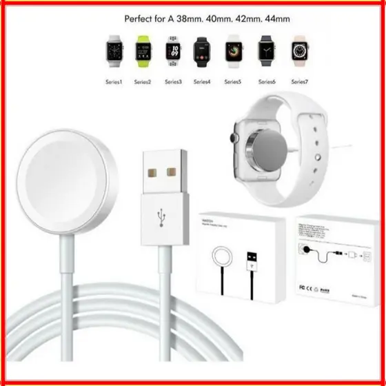 Carregador Relógio Magnético Indução USB Smartwatch Apple Watch Original Series 3 4 5 6 7