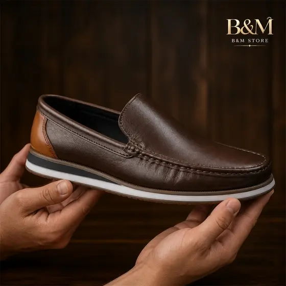 Mocassim Masculino Couro Legítimo Premium Confortável Antiderrapante Casual Social Trabalho Dia a Dia Preto Café Luxo