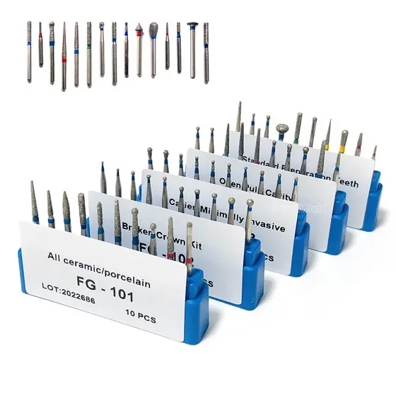 kits De Brocas De Diamante Para Preparar Polimento Cáries De Celular De Alta Velocidade