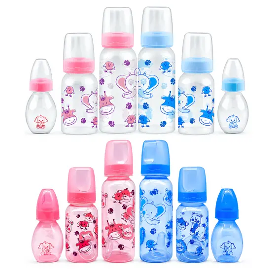 Kit Mamadeiras para Bebê Recém-Nascido 3 Unidades 60ml 140ml 240ml