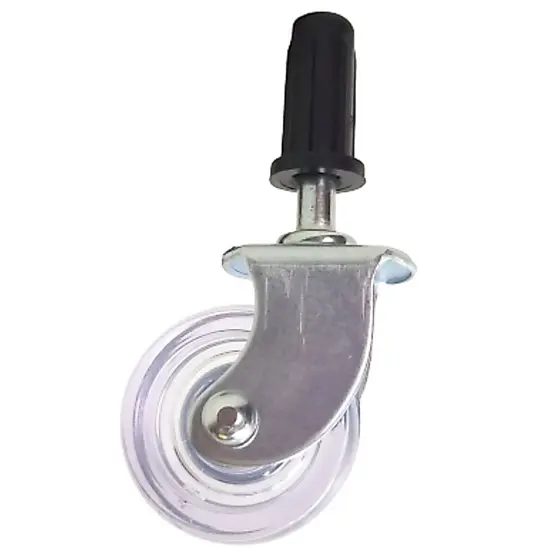 Kit 4 Rodízios Roda 32mm Cristal com Pino 6mm Bucha 10mm p/ Móveis