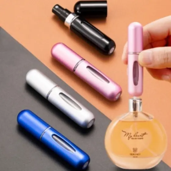 Frasco Porta Spray De Perfume De Alumínio 5ML Recarregável Cosmético Portátil De Enchimento Inferior