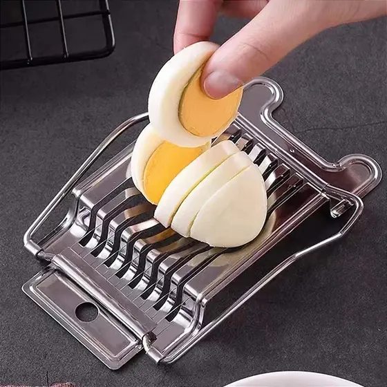 Cortador Fatiador De Ovos Cozido em Aço Inoxidável Corte Manual De Fio Morango Cogumelo Fruta Macia Gadgets De Cozinha
