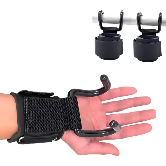 Munhequeira Luva Strap Garra Par Gancho Metal Musculação Treino Academia Luvas Para Homem E Mulheres