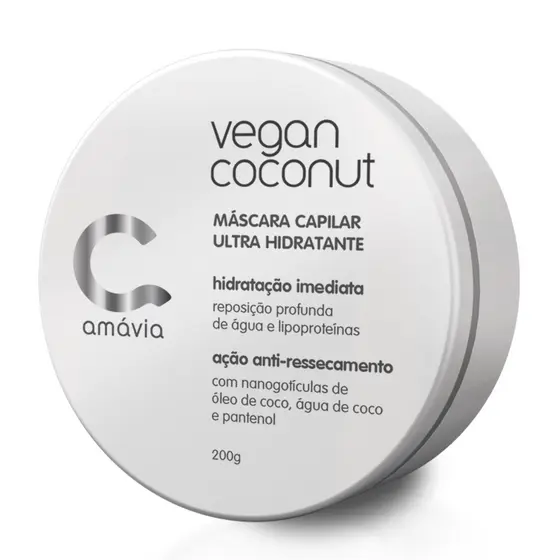 Máscara Vegan Coconut Amavia Ultrahidratante Capilar Hair