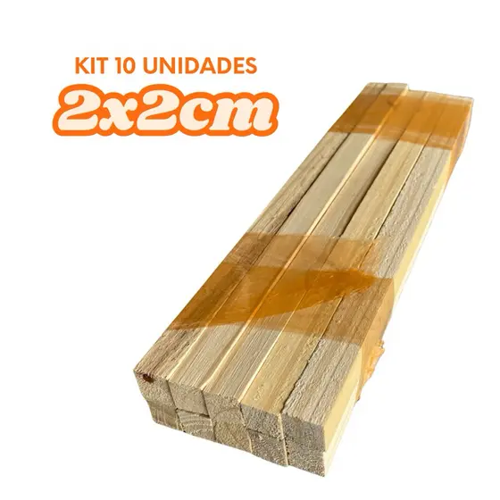 Kit 10 Sarrafo Ripinha Quadradinho de Madeira 2x2cm Artesanato Ripa Diy Mosquiteiro
