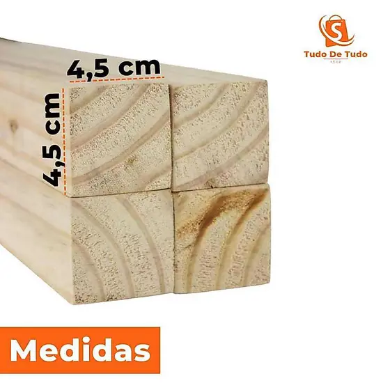 Caibro de Madeira Pinus Aparelhado Sarrafo Beneficiado Seco 4,5x4,5cm Pontalete para Marcenaria Artesanato
