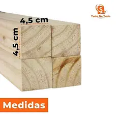 Caibro de Madeira Pinus Aparelhado Sarrafo Beneficiado Seco 4,5x4,5cm Pontalete para Marcenaria Artesanato