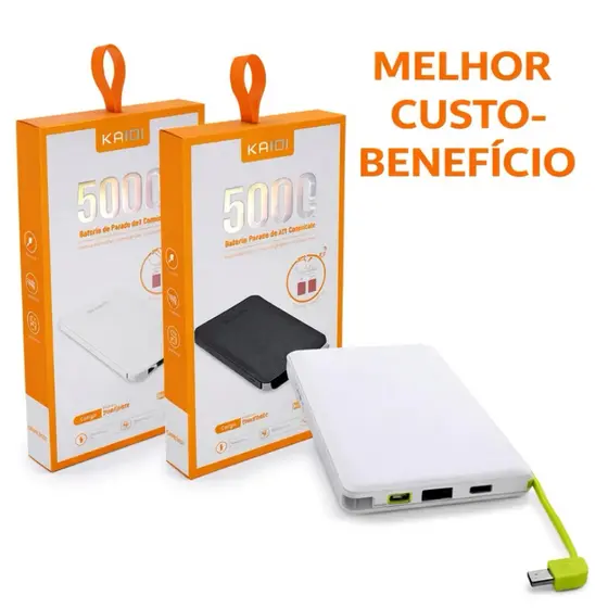 Power Bank Kaidi 5000mAh Tipo C Lightning V8 Original