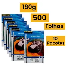 Papel Fotográfico 180g A4 500 Folhas Glossy à Prova D"água Brilhante