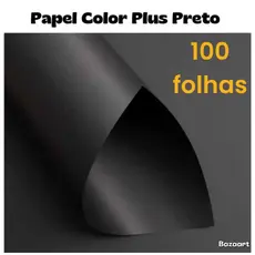 100 Folhas Papel Color Plus 180g A4 Preto Masterprint