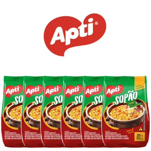 6 Sopão Apti Carne Com Macarrão e Legumes 180g