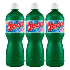 3 Unid. Água Sanitária Qboa 1 Litro Limpeza Cloro Ativo