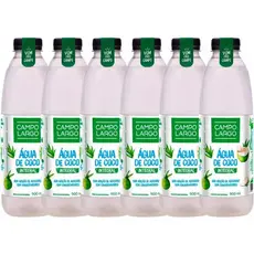 Kit 6x Água De Coco Integral Campo Largo Garrafa 900 Ml Natural Sem Conservante Fardo