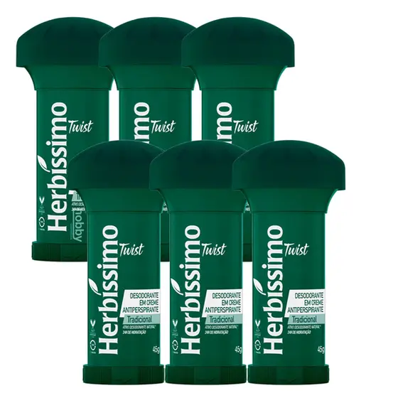Kit Desodorante Twist Antitranspirante Herbíssimo Tradicional 45G