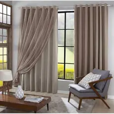 Cortina 6,00x2,70 Forro Microfibra C /voil Xadrez Ou Liso P/ Varão