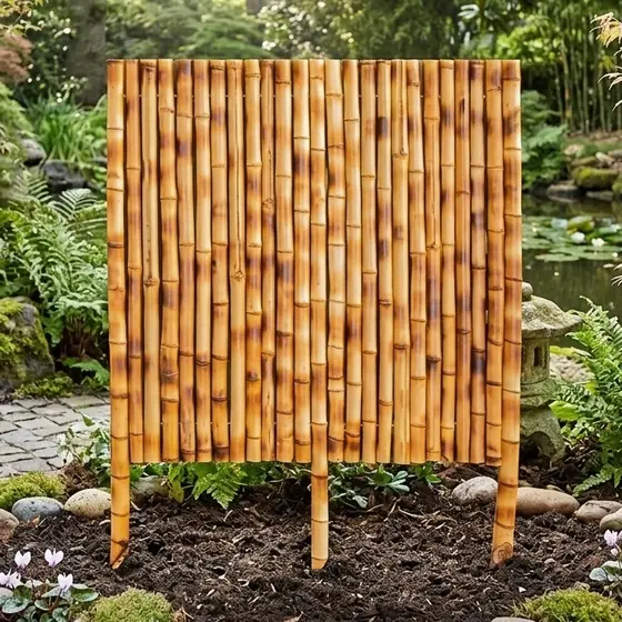 Cerca de Bambu Natural Decorativa Para Jardim 50x50cm ACMCB50X50